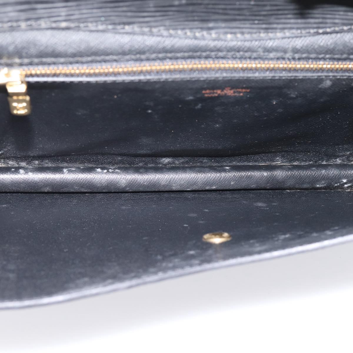 LOUIS VUITTON Epi Montaigne 27 Clutch Bag Black M52652 LV Auth ka6704