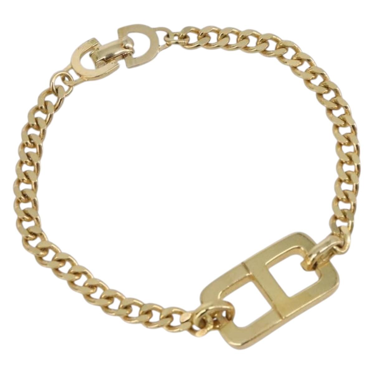 Christian Dior Bracelet Metal Gold Tone Auth ka6707