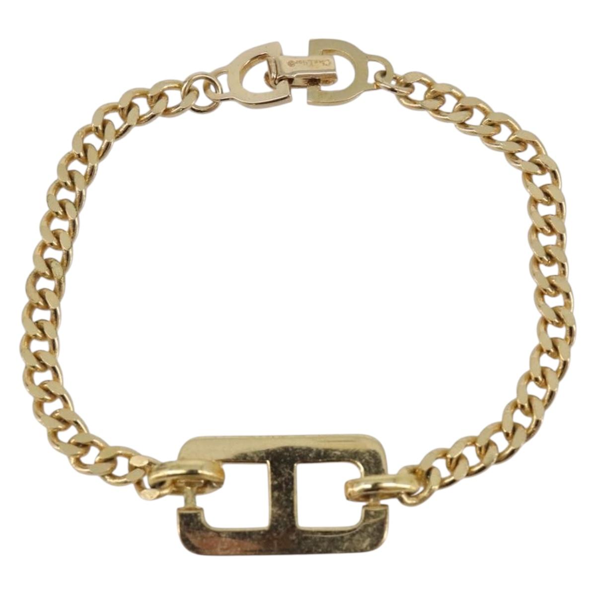 Christian Dior Bracelet Metal Gold Tone Auth ka6707