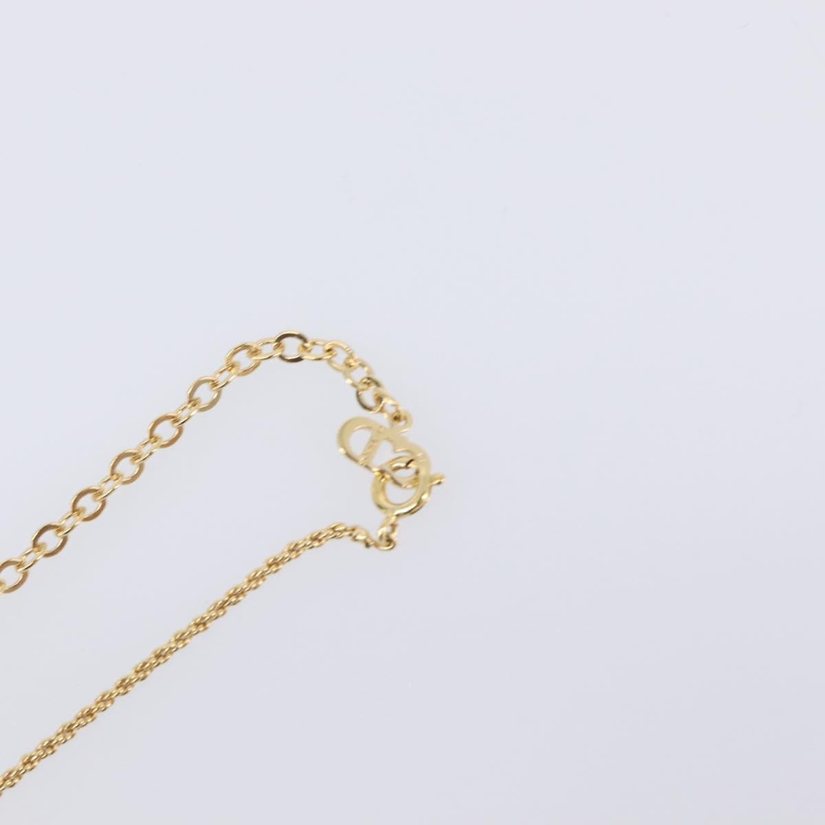 Christian Dior Necklace Metal Gold Tone Auth ka6708
