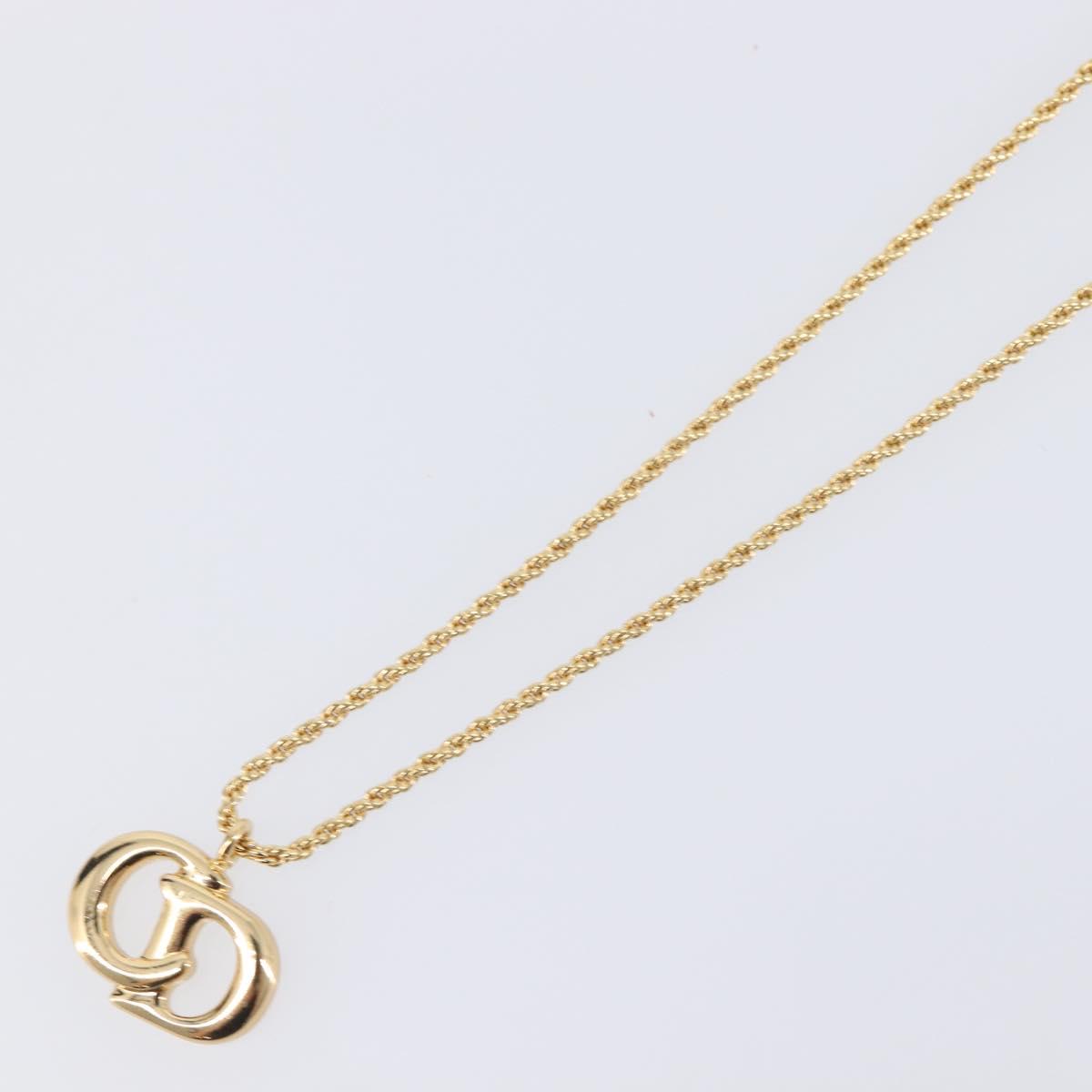 Christian Dior Necklace Metal Gold Tone Auth ka6708