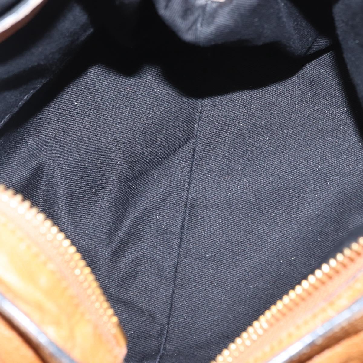 Chloe Etel Hand Bag Leather 2way Brown Gold Auth ka671