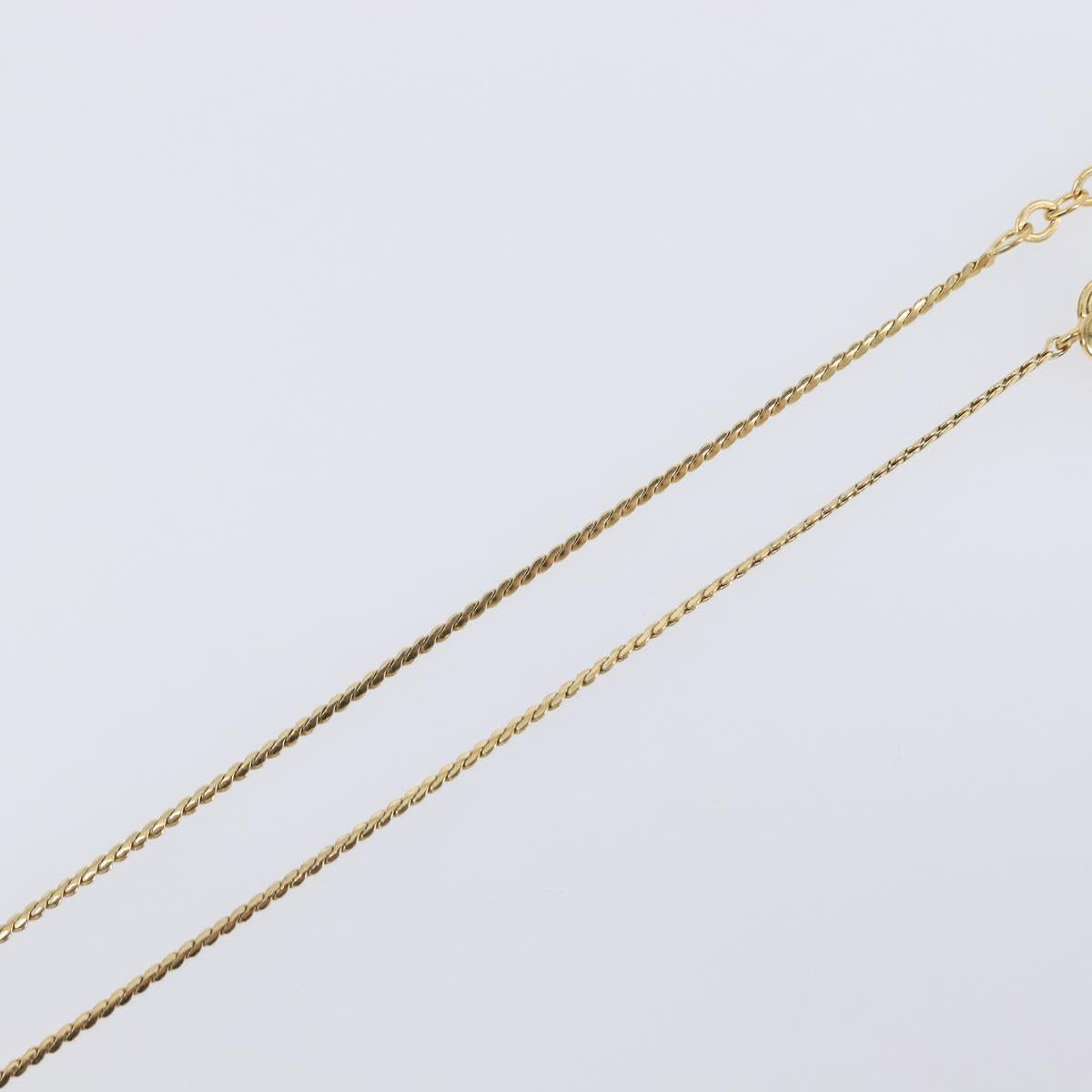 Christian Dior Necklace Metal Gold Tone Auth ka6711