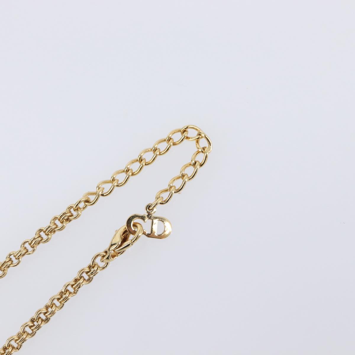 Christian Dior Necklace Metal Gold Tone Auth ka6712