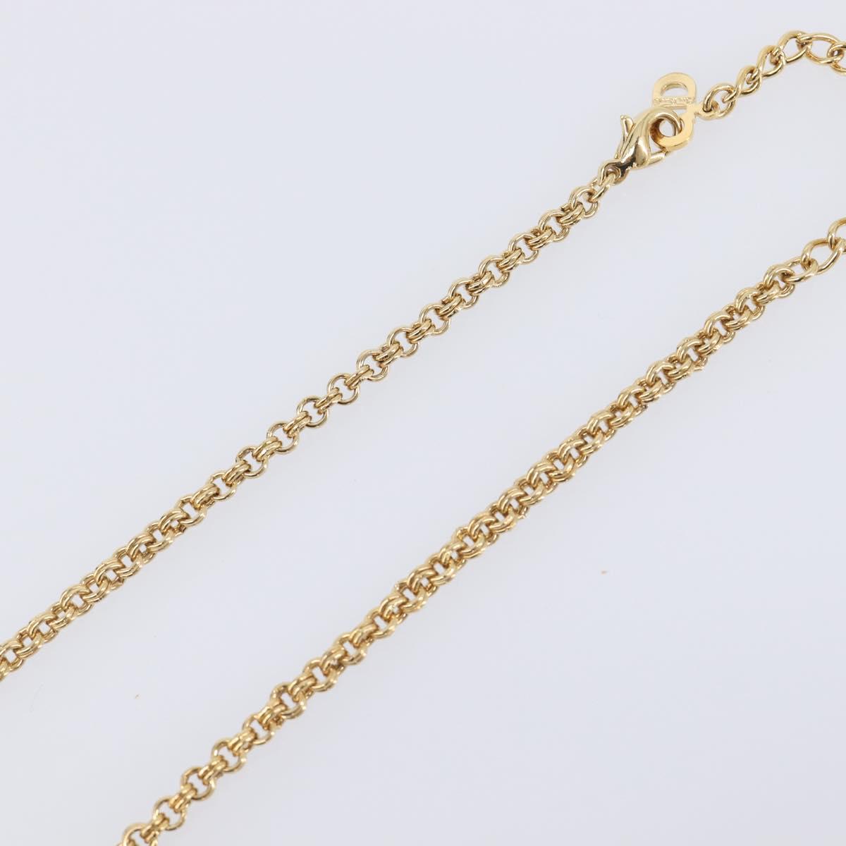 Christian Dior Necklace Metal Gold Tone Auth ka6712