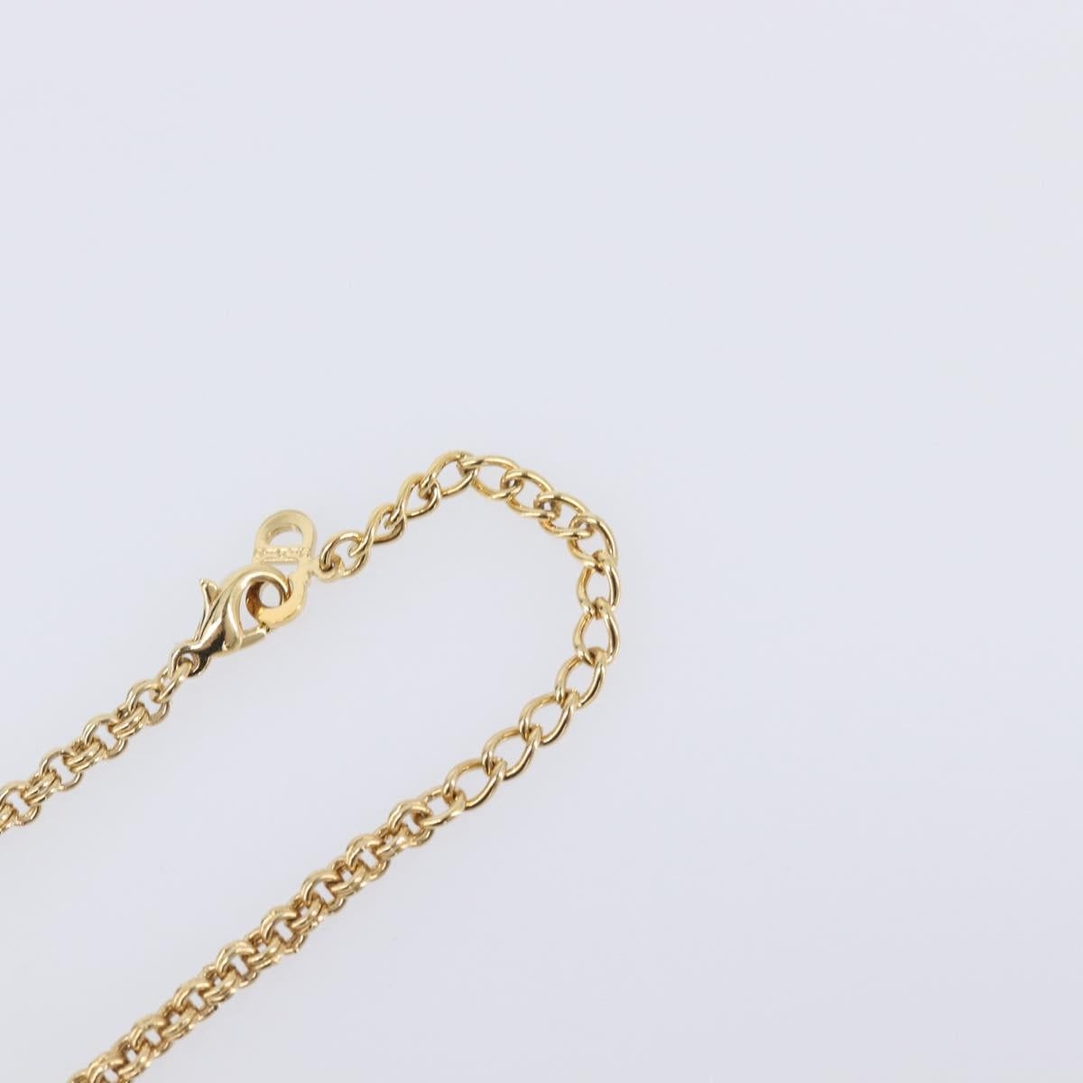 Christian Dior Necklace Metal Gold Tone Auth ka6712