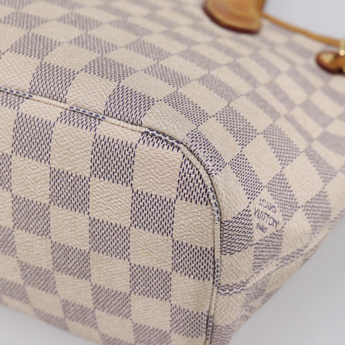 LOUIS VUITTON Damier Azur Neverfull PM Tote Bag N41362 LV Auth ka6728A
