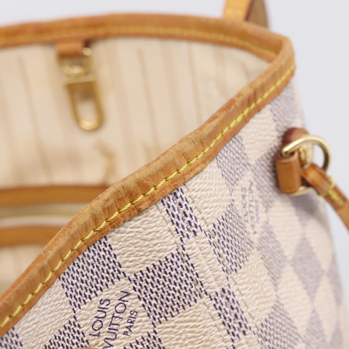 LOUIS VUITTON Damier Azur Neverfull PM Tote Bag N41362 LV Auth ka6728A