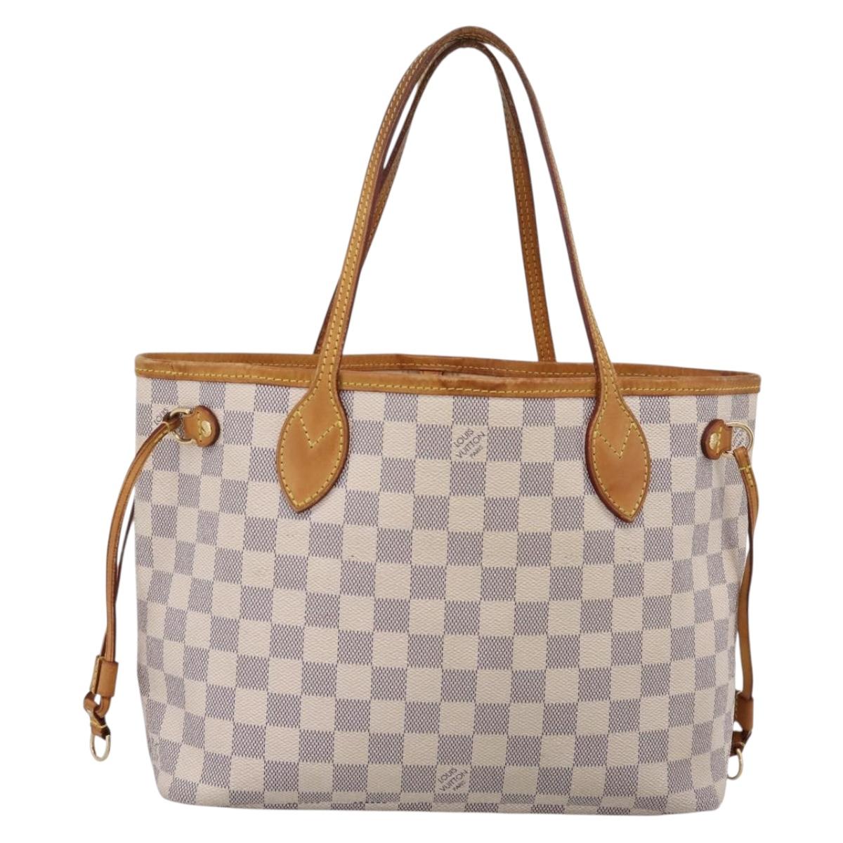 LOUIS VUITTON Damier Azur Neverfull PM Tote Bag N41362 LV Auth ka6728A