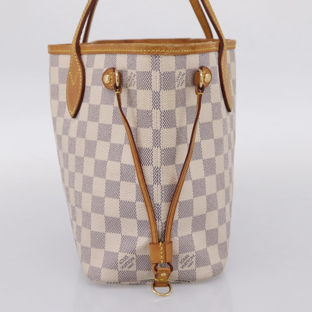 LOUIS VUITTON Damier Azur Neverfull PM Tote Bag N41362 LV Auth ka6728A