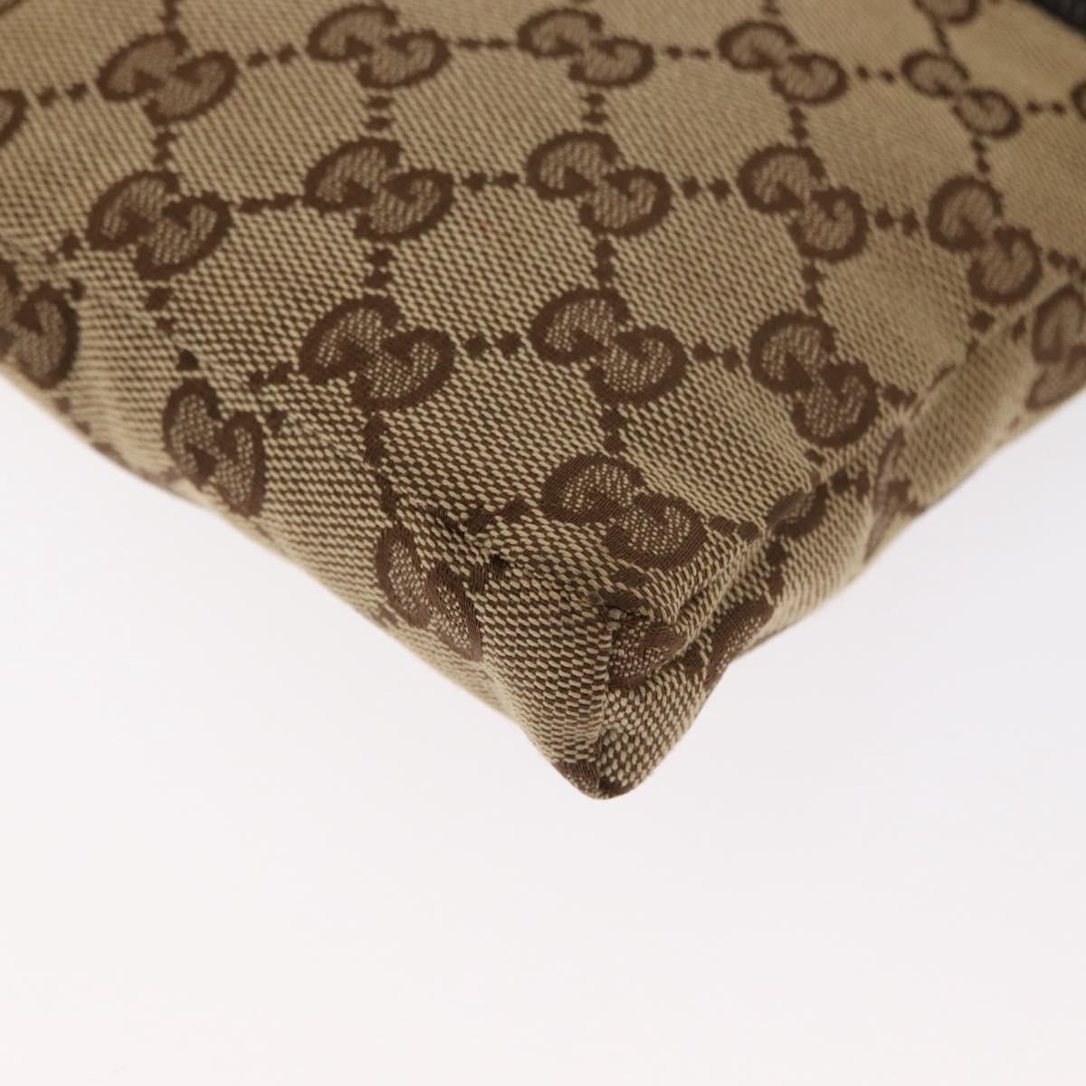 GUCCI GG Canvas Waist Bag Beige Silver 28566 Auth ka673