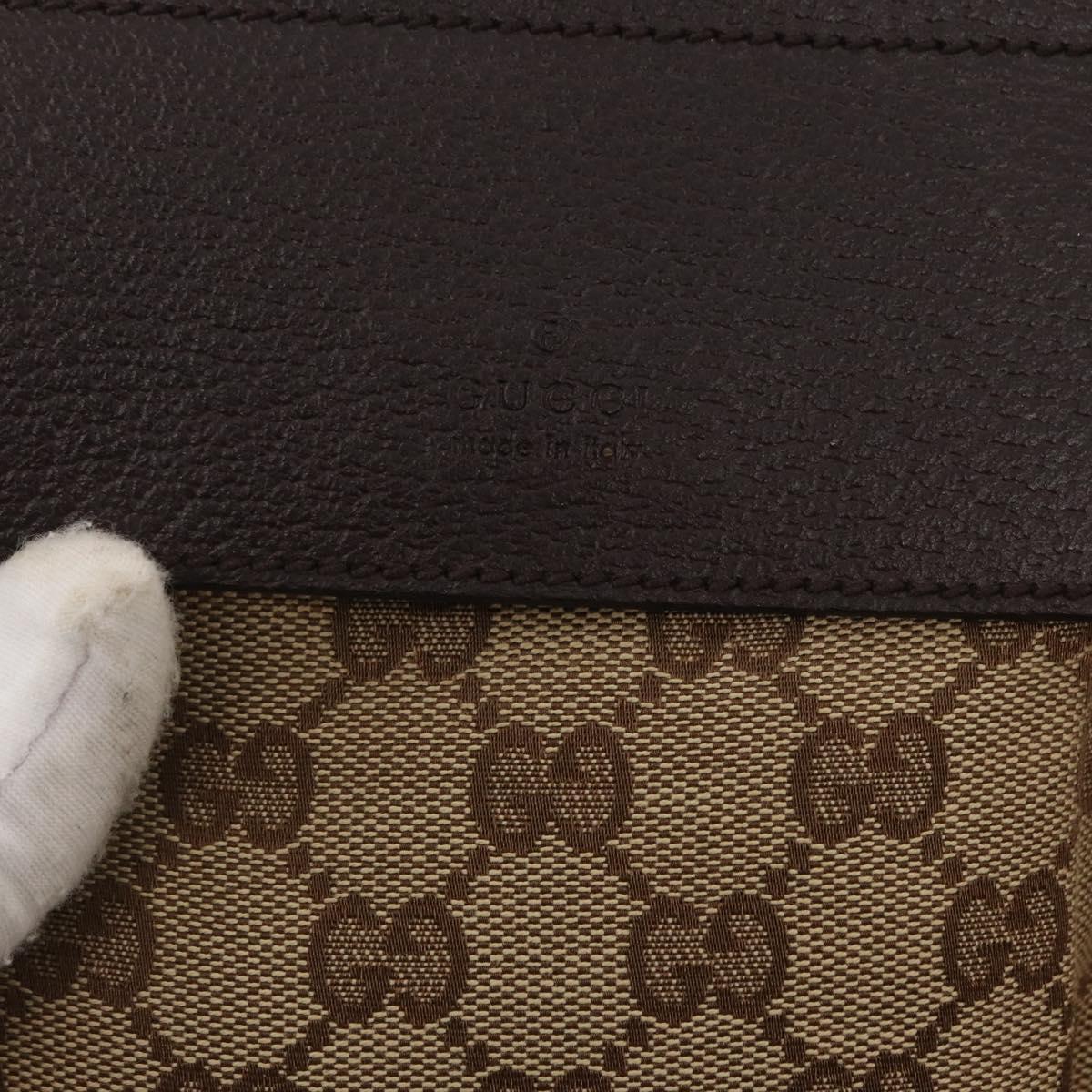 GUCCI GG Canvas Waist Bag Beige Silver 28566 Auth ka673