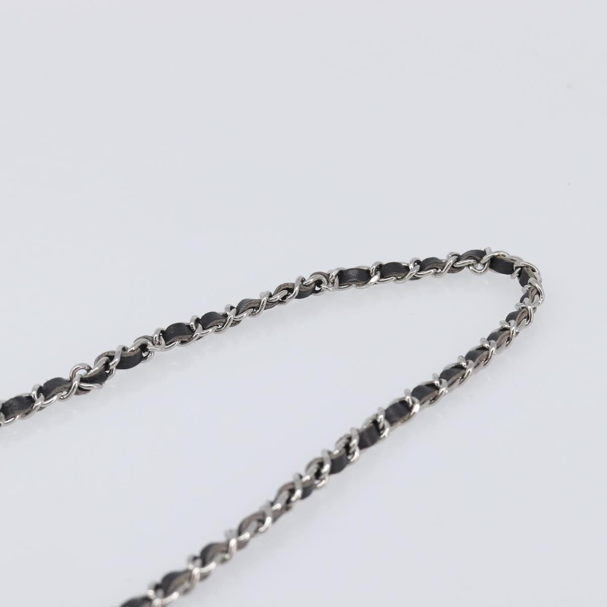 CHANEL Ultra Stitch Chain Shoulder Bag Lamb Skin Gray Silver CC Auth ka6731V