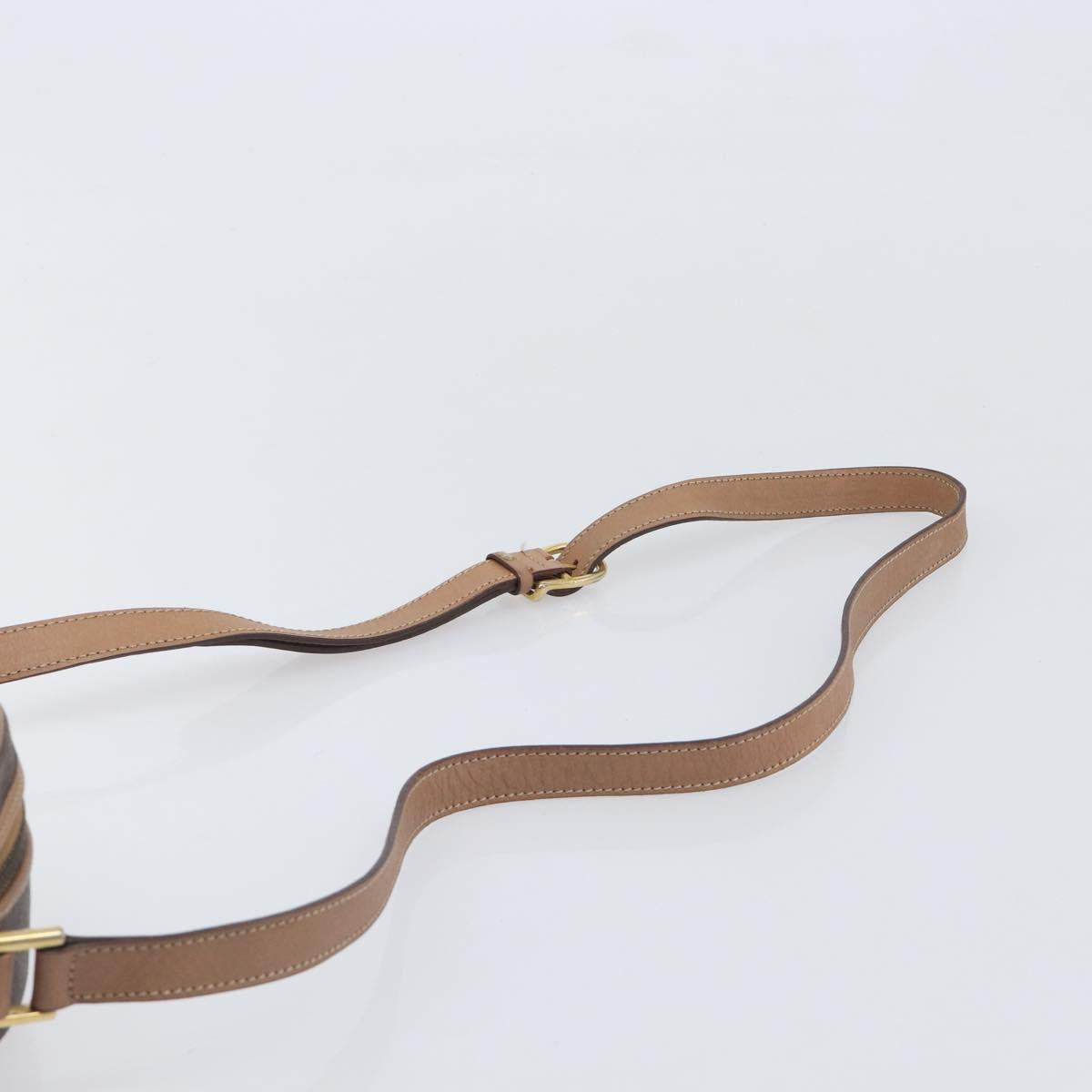 CELINE Macadam Shoulder Bag PVC Brown Gold Tone Auth ka6736A