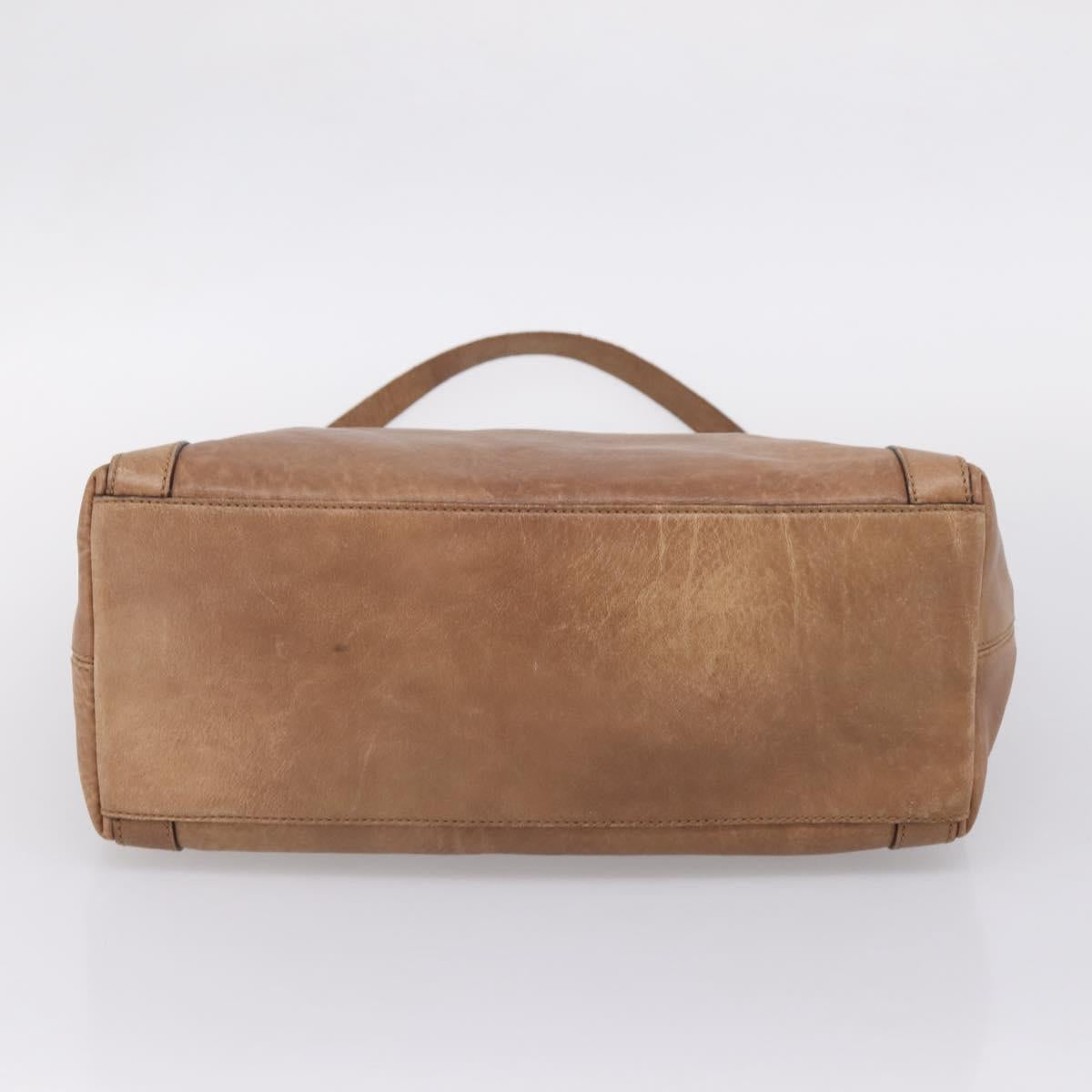 GUCCI Miss GG Hand Bag Leather Brown Silver 323675 Auth ka6739