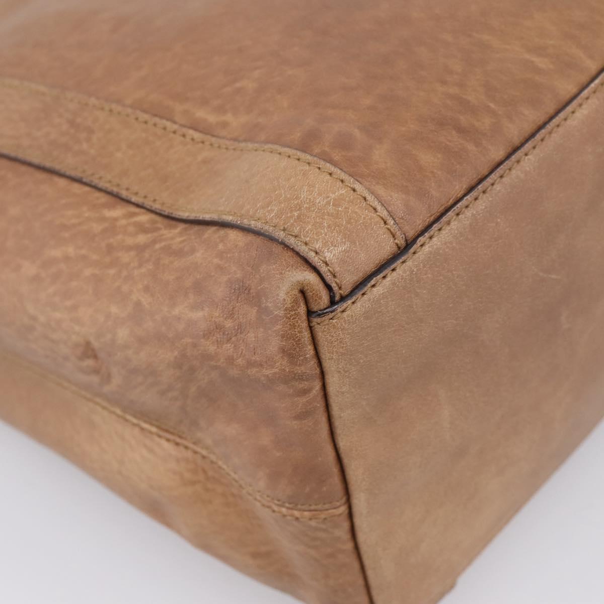 GUCCI Miss GG Hand Bag Leather Brown Silver 323675 Auth ka6739