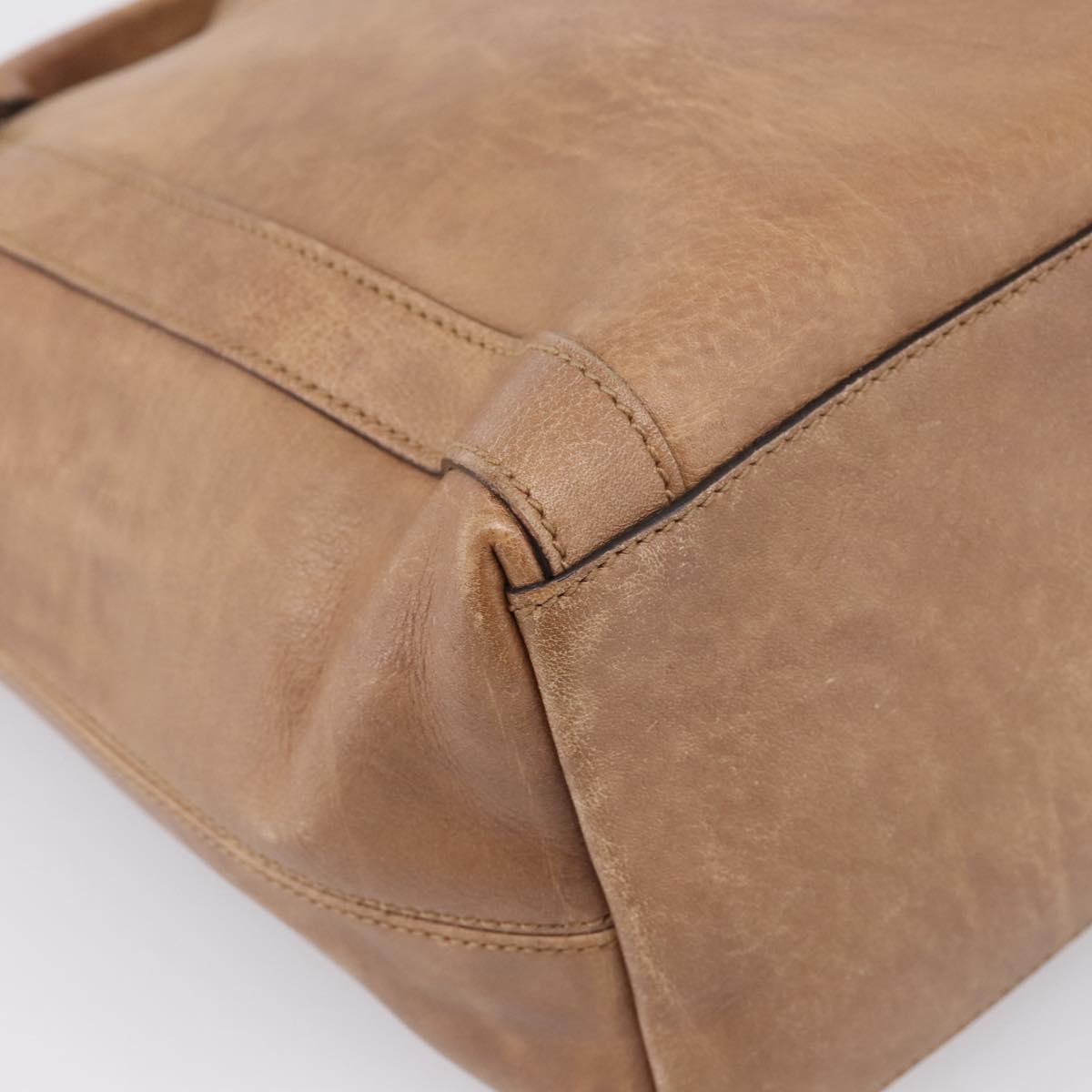 GUCCI Miss GG Hand Bag Leather Brown Silver 323675 Auth ka6739