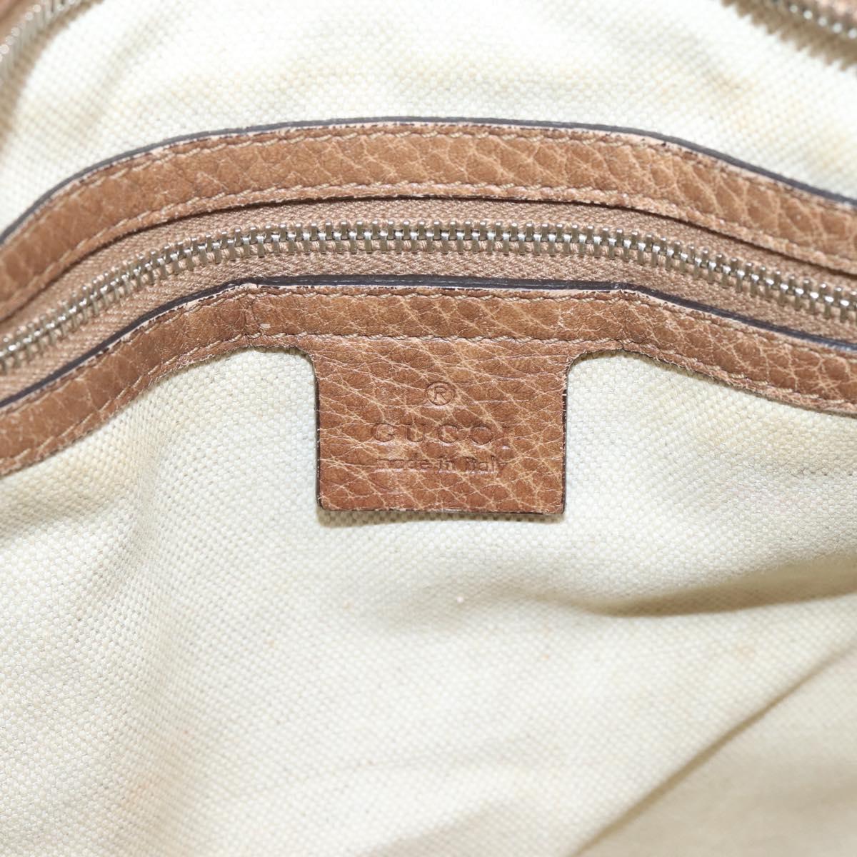 GUCCI Miss GG Hand Bag Leather Brown Silver 323675 Auth ka6739