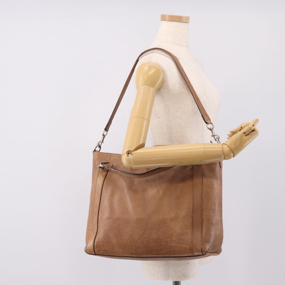 GUCCI Miss GG Hand Bag Leather Brown Silver 323675 Auth ka6739