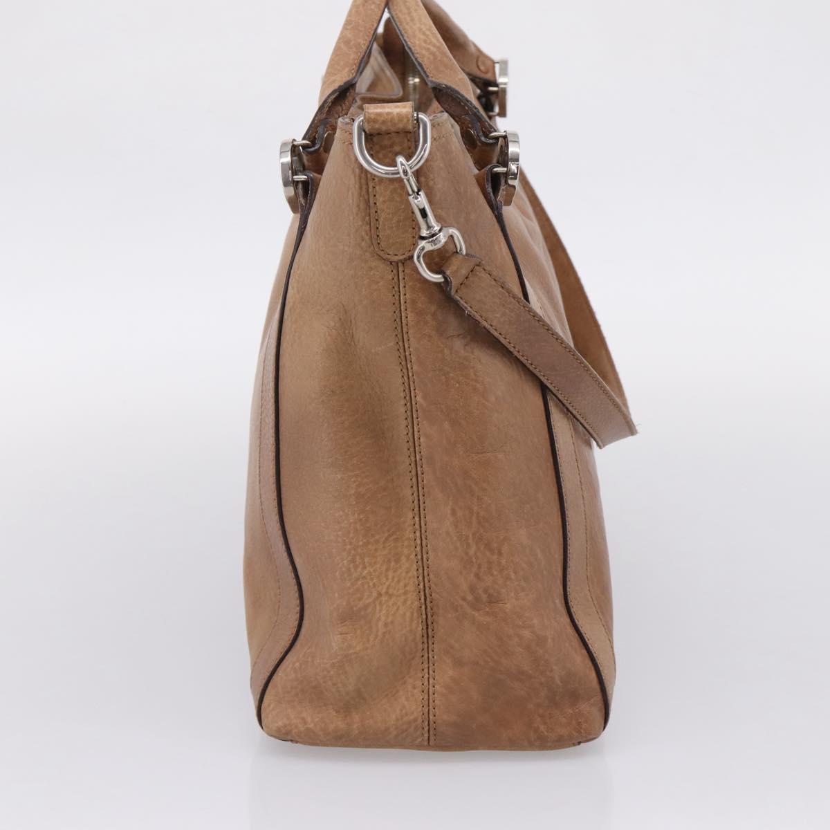 GUCCI Miss GG Hand Bag Leather Brown Silver 323675 Auth ka6739