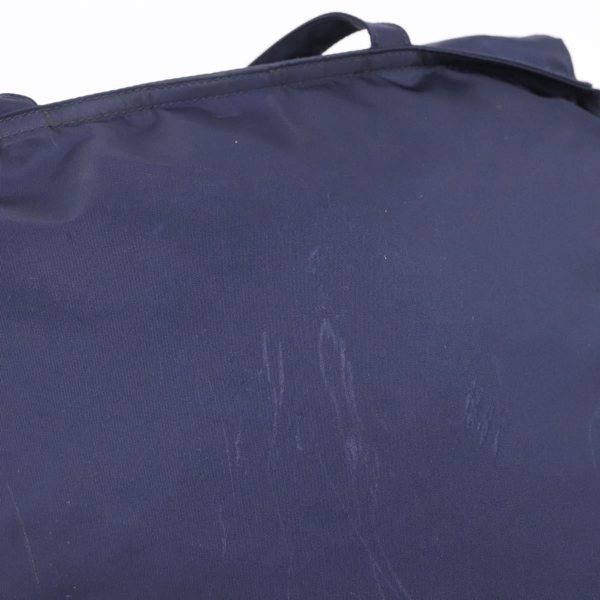 PRADA Tote Bag Nylon 2way Navy Silver Auth ka6740A