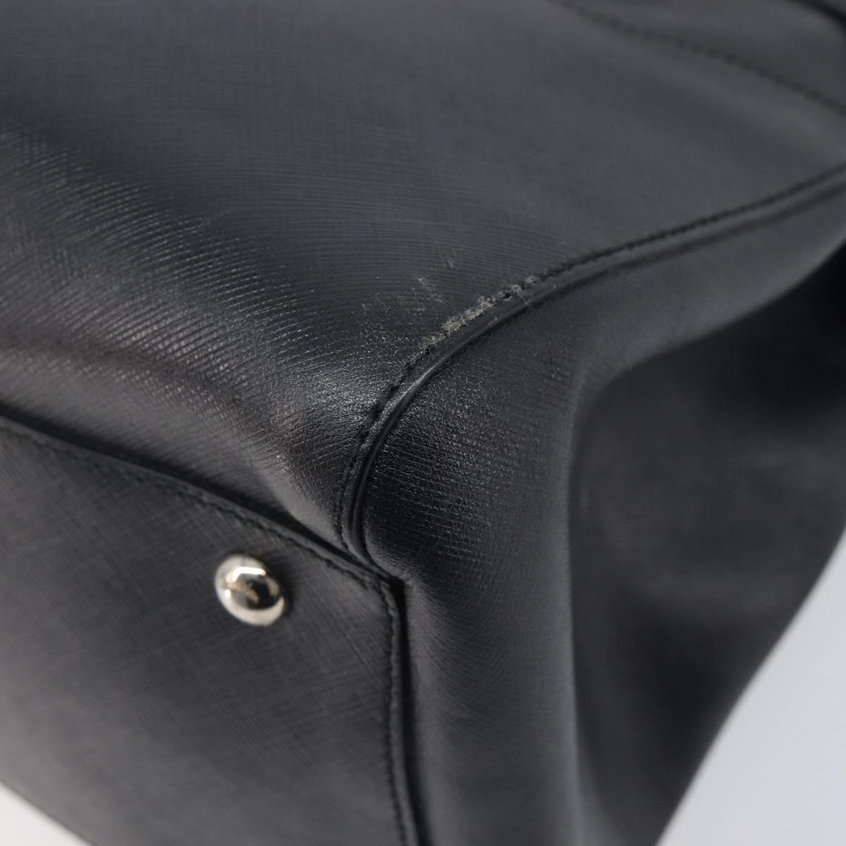 Salvatore Ferragamo Gancini Hand Bag Leather Black Silver Auth ka6755