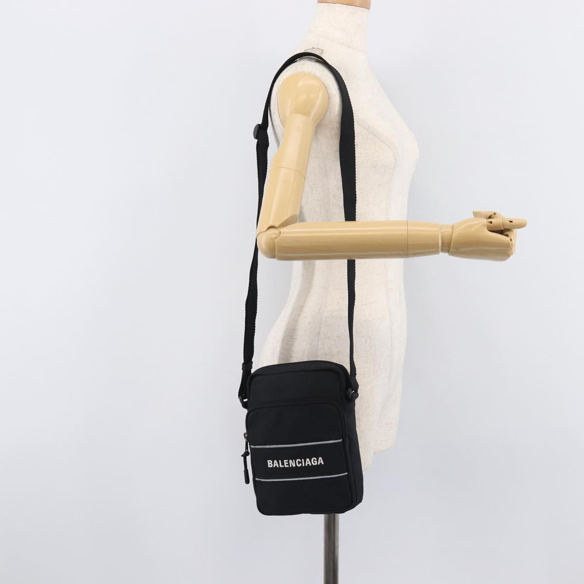 Balenciaga Sports Messenger Bag S Shoulder Bag Nylon Black 638657 Auth ka6757A