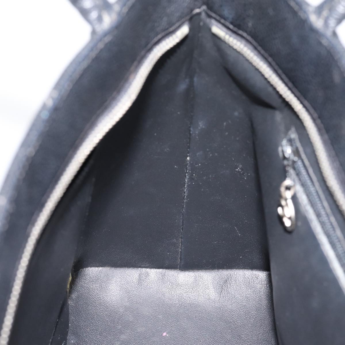 CHANEL Standard Tote Bag Caviar Skin Black Silver CC Auth ka6766V