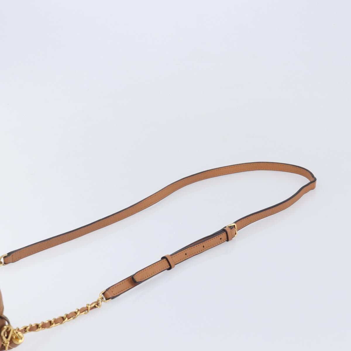 MCM Vicetos Shoulder Bag PVC Leather Brown Gold Tone Auth ka6772A