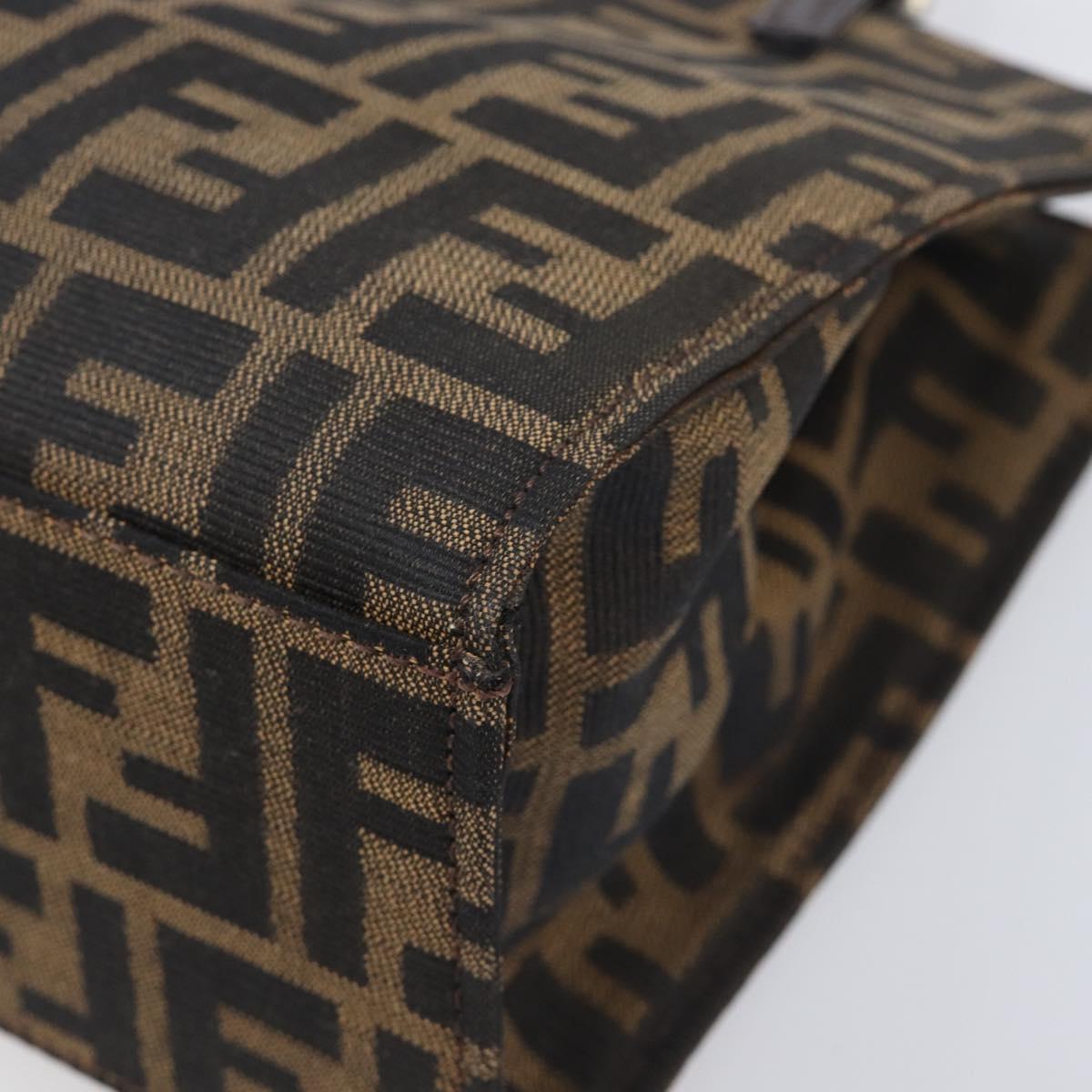 FENDI Zucca Canvas Hand Bag Black Silver Auth ka6776