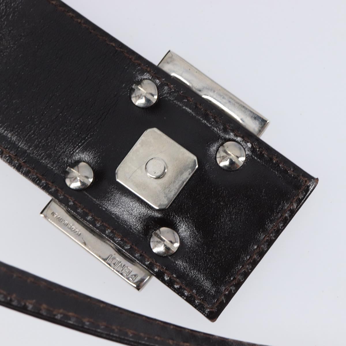 FENDI Zucca Canvas Hand Bag Black Silver Auth ka6776