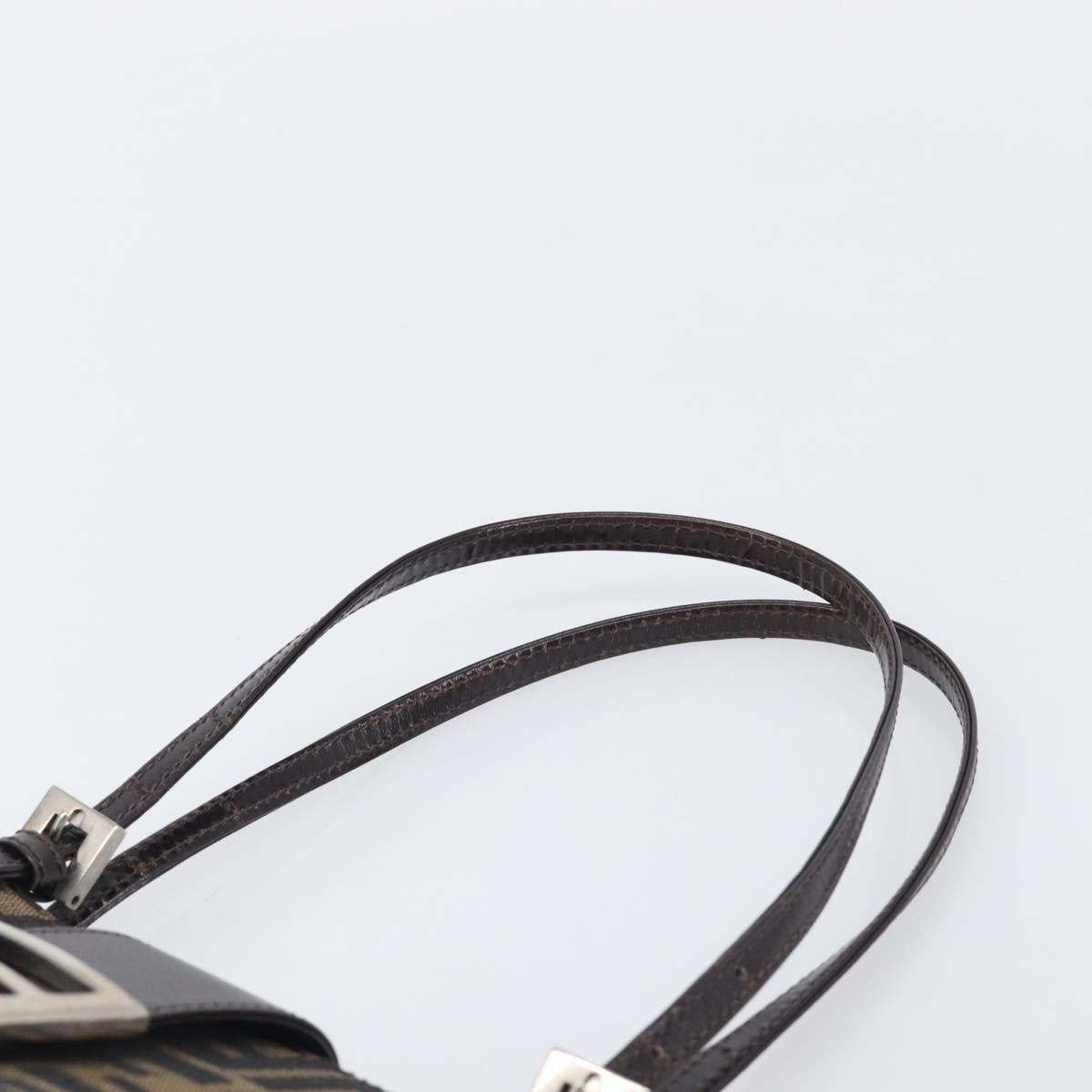 FENDI Zucca Canvas Hand Bag Black Silver Auth ka6776