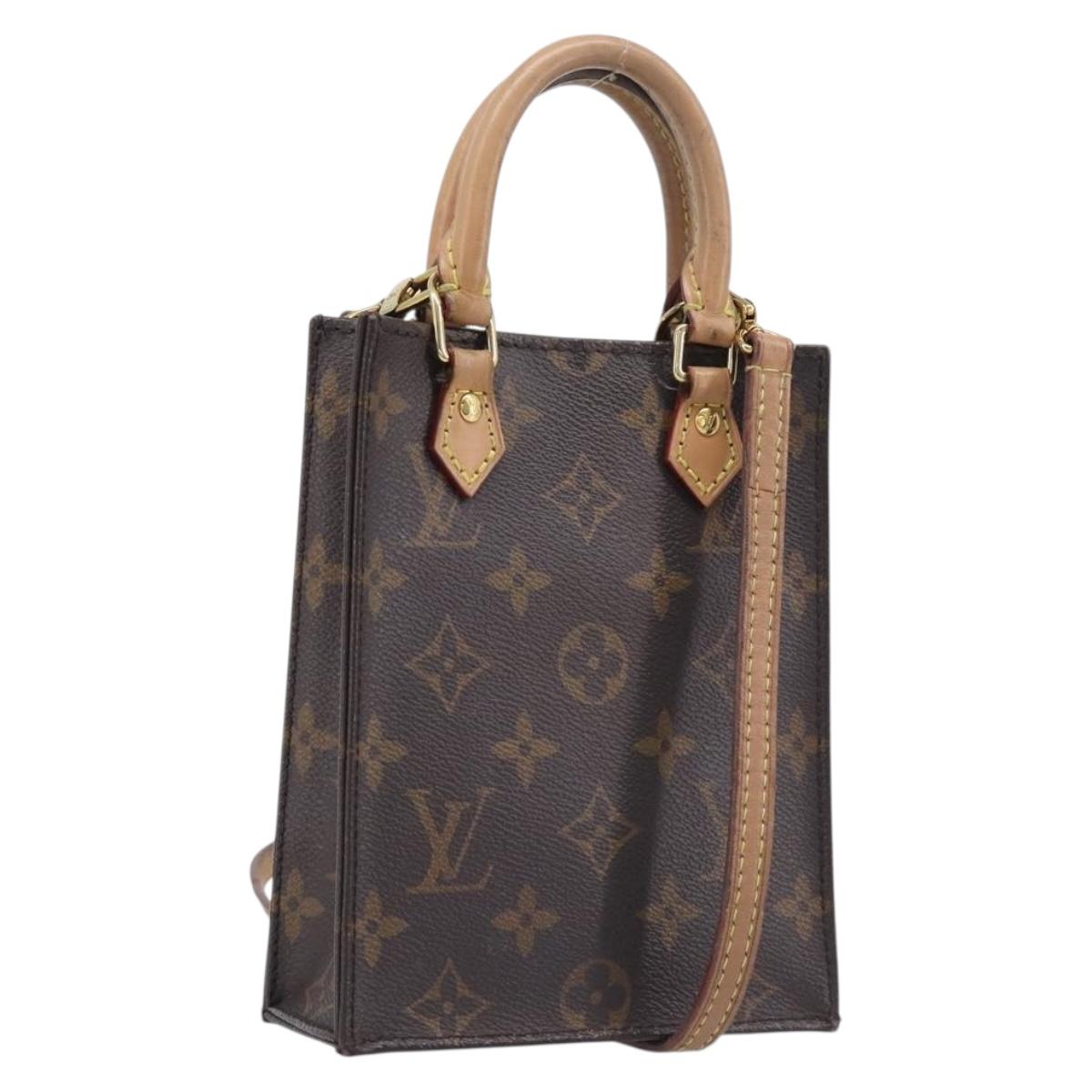 LOUIS VUITTON Monogram Petit Sac Plat Hand Bag M81295 LV Auth ka6777