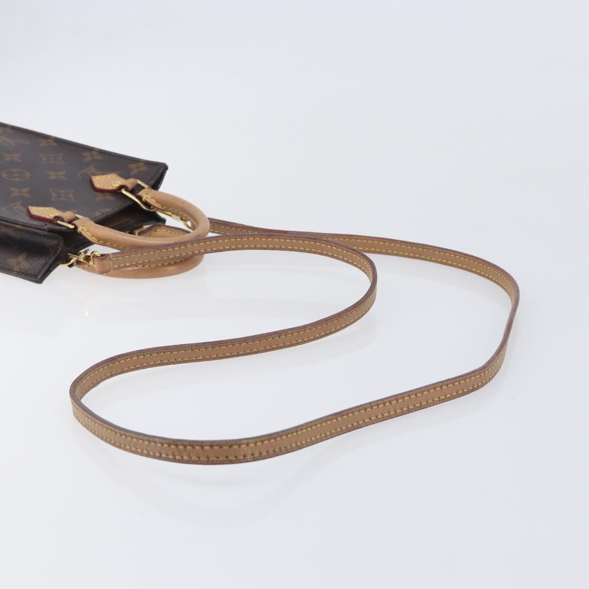LOUIS VUITTON Monogram Petit Sac Plat Hand Bag M81295 LV Auth ka6777