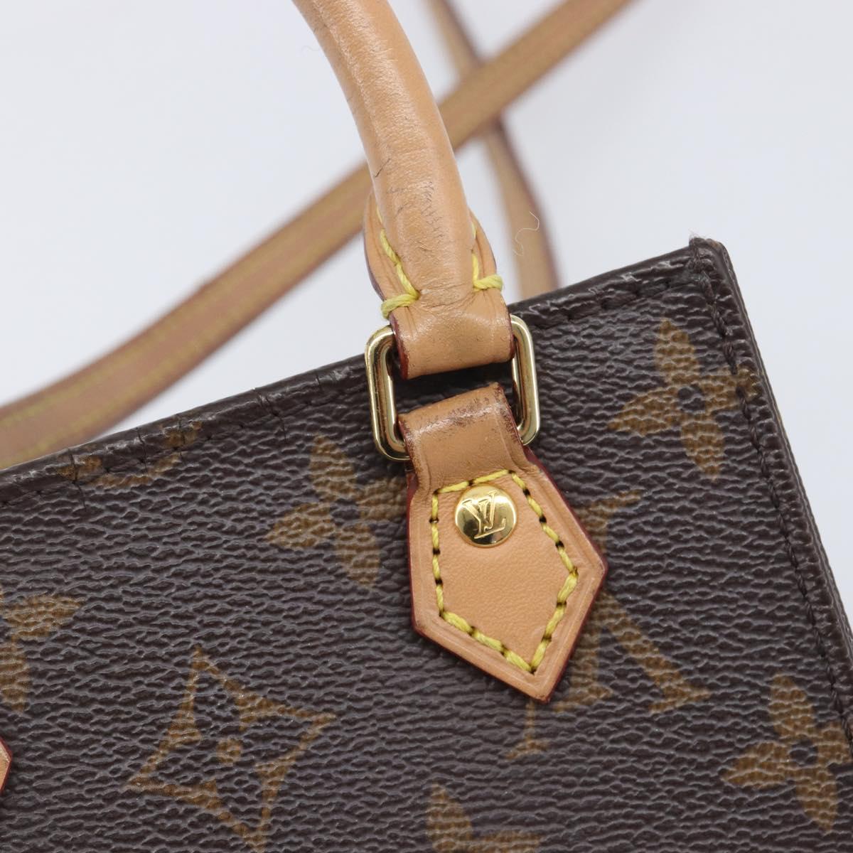 LOUIS VUITTON Monogram Petit Sac Plat Hand Bag M81295 LV Auth ka6777