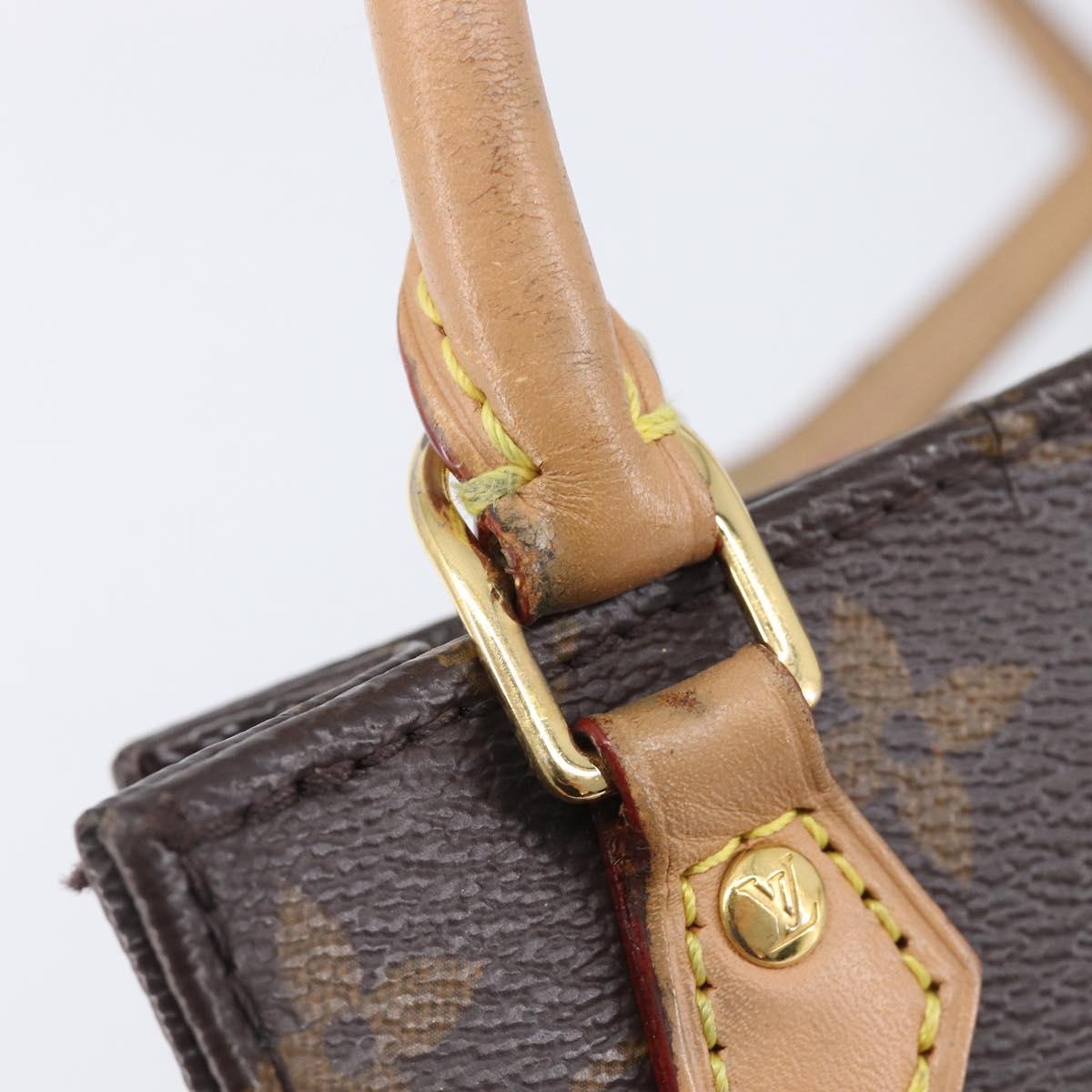 LOUIS VUITTON Monogram Petit Sac Plat Hand Bag M81295 LV Auth ka6777