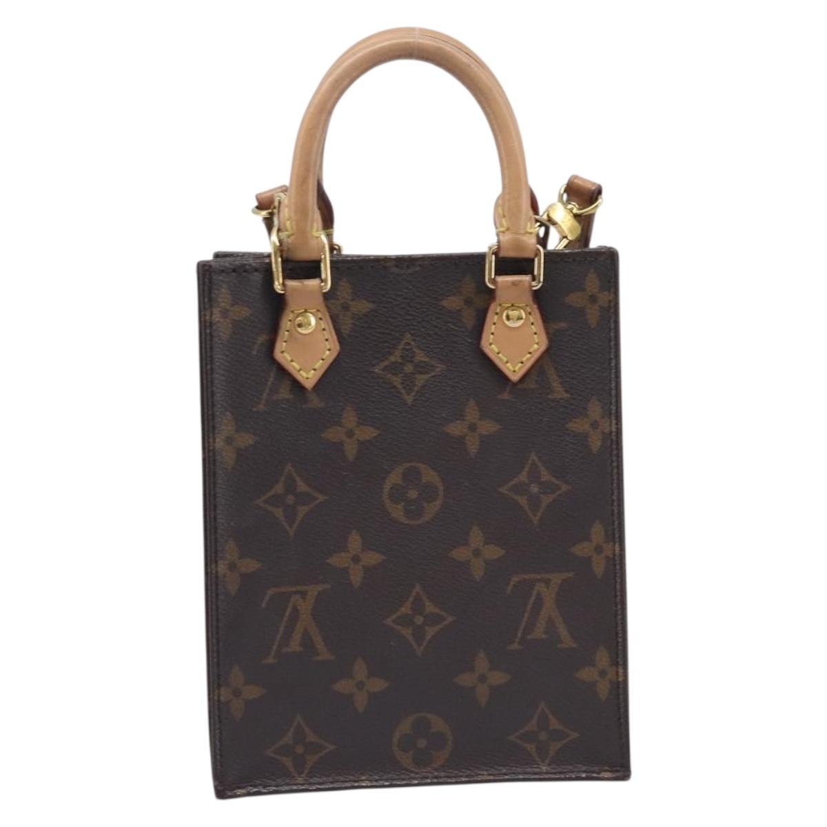 LOUIS VUITTON Monogram Petit Sac Plat Hand Bag M81295 LV Auth ka6777