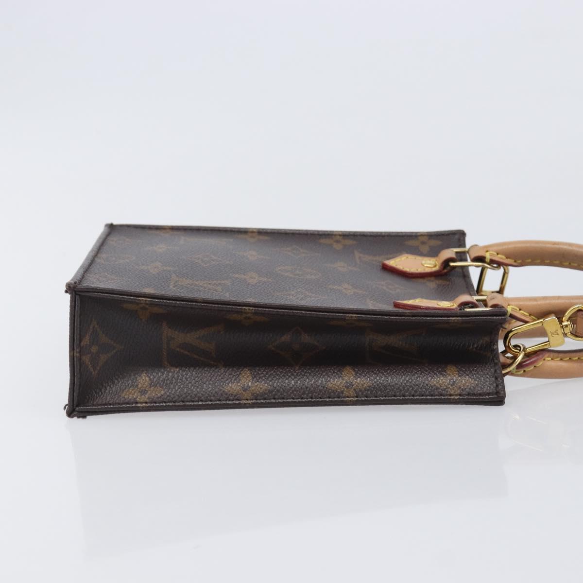 LOUIS VUITTON Monogram Petit Sac Plat Hand Bag M81295 LV Auth ka6777