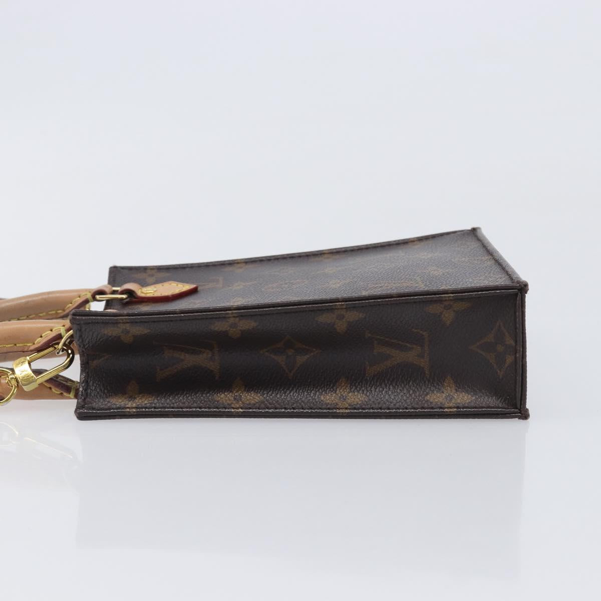 LOUIS VUITTON Monogram Petit Sac Plat Hand Bag M81295 LV Auth ka6777