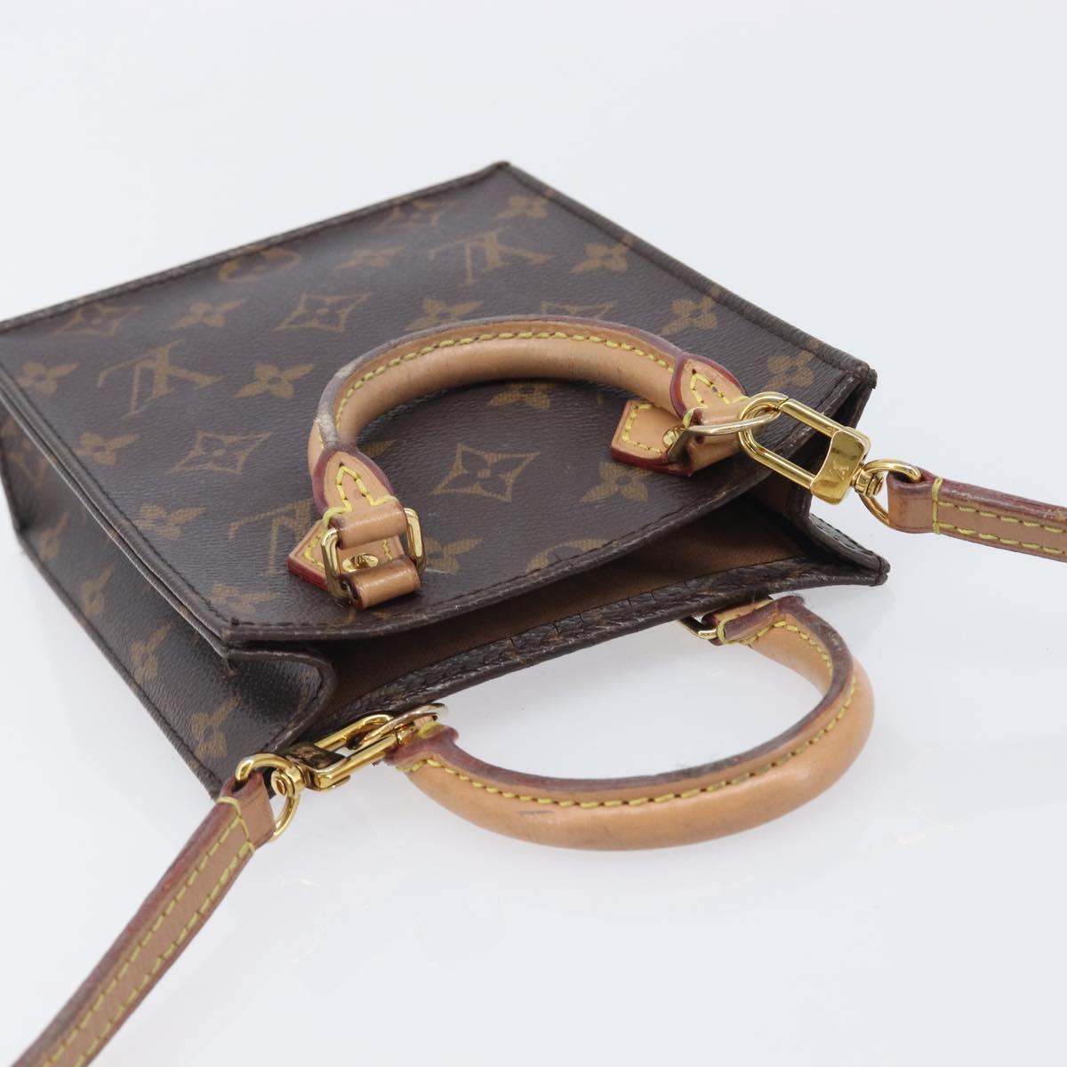 LOUIS VUITTON Monogram Petit Sac Plat Hand Bag M81295 LV Auth ka6777