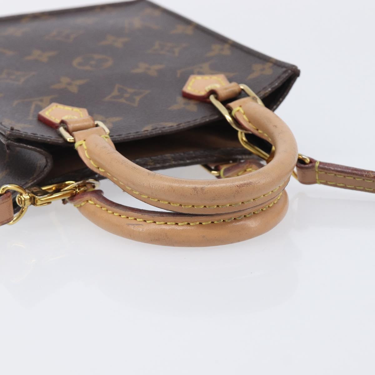 LOUIS VUITTON Monogram Petit Sac Plat Hand Bag M81295 LV Auth ka6777