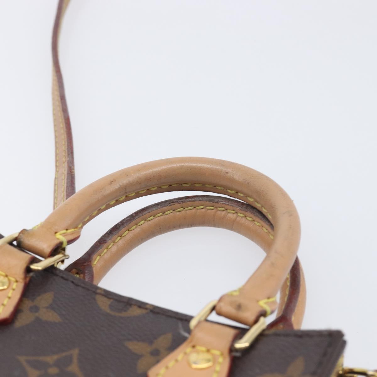 LOUIS VUITTON Monogram Petit Sac Plat Hand Bag M81295 LV Auth ka6777