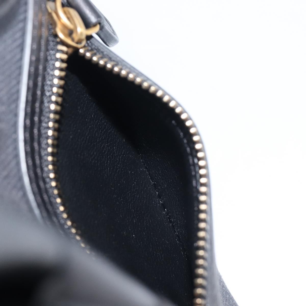 CELINE Luggage Nano Shopper Hand Bag Canvas 2way Navy Black Auth ka6779A
