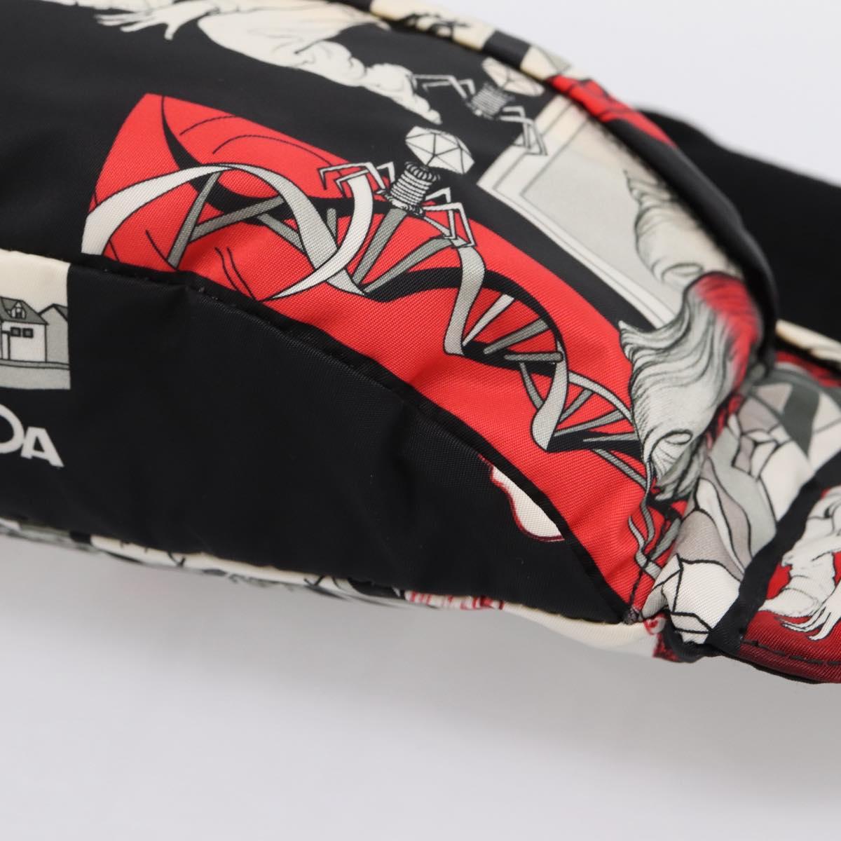 PRADA Waist Bag Nylon Black Silver Auth ka6780M
