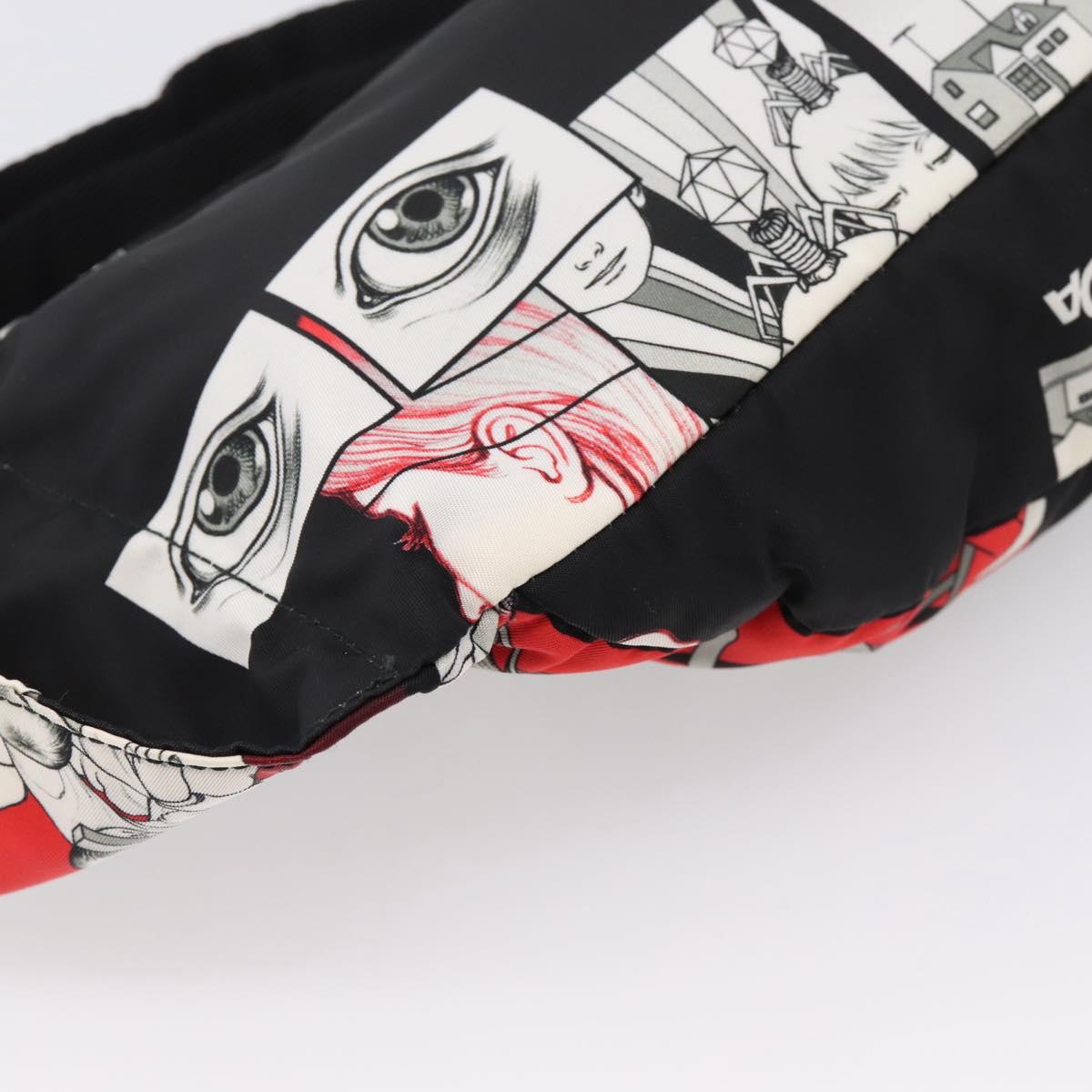 PRADA Waist Bag Nylon Black Silver Auth ka6780M