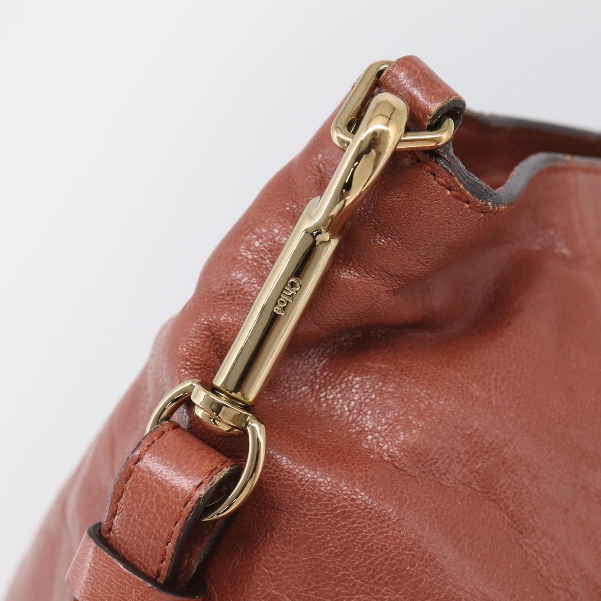 Chloe Etel Hand Bag Leather 2way Pink Gold Auth ka6785A