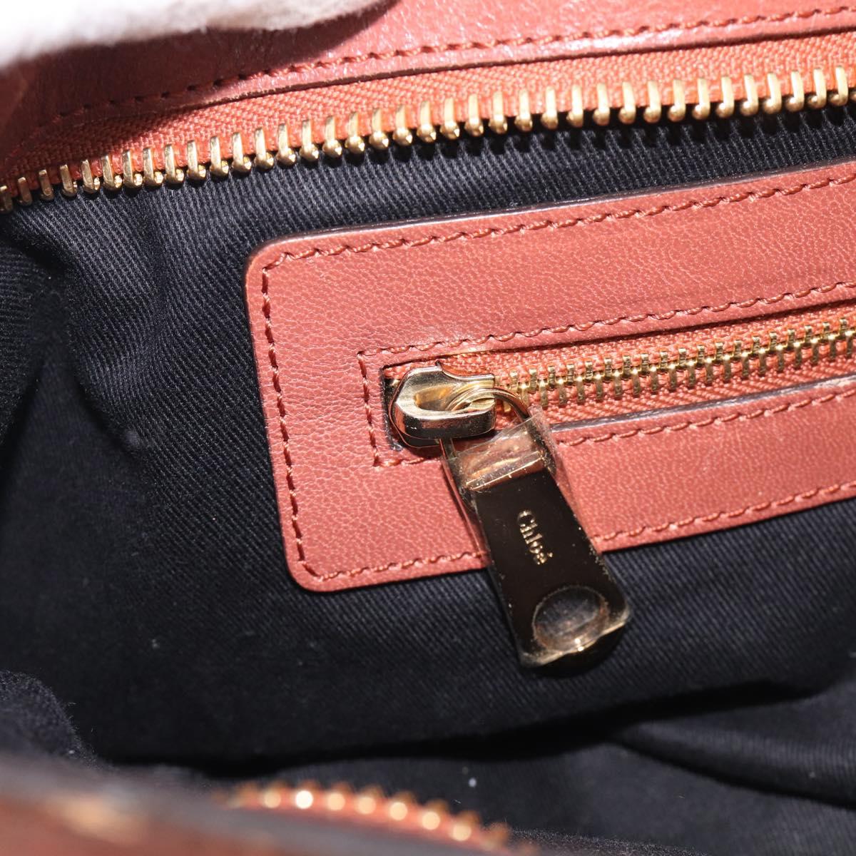Chloe Etel Hand Bag Leather 2way Pink Gold Auth ka6785A