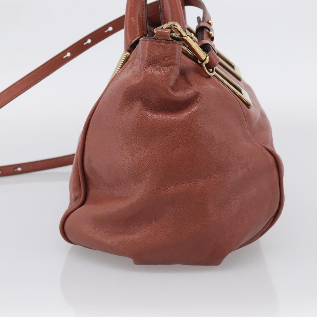 Chloe Etel Hand Bag Leather 2way Pink Gold Auth ka6785A
