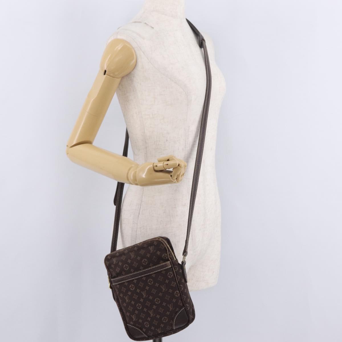LOUIS VUITTON Monogram Mini Lin Danube Shoulder Bag Ebene M95228 LV Auth ka6789A