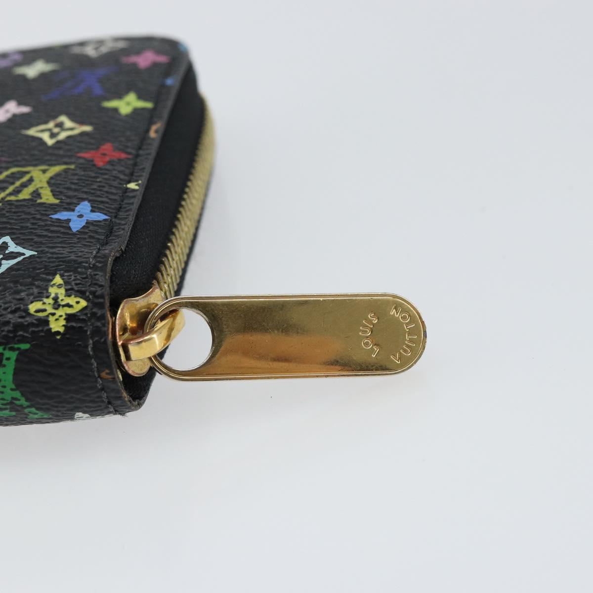 LOUIS VUITTON Monogram Multicolor Zippy Wallet Wallet Black M60243 Auth ka679